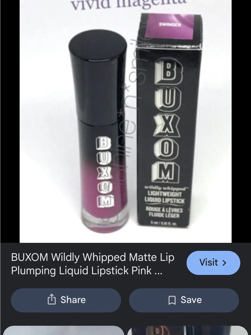 Buxom Wildly Whipped Liquid Lipstick — Vivid magenta